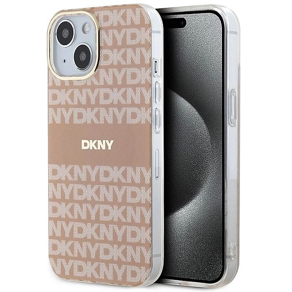 Etui DKNY IML Mono & Stripe MagSafe na iPhone 15 Plus / 14 Plus - różo