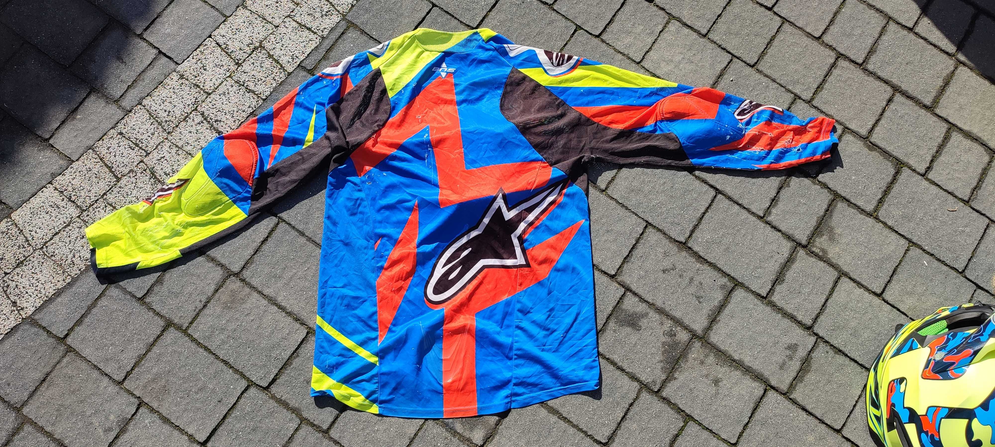 Strój komplet ALPINESTARS kask AIROH gogle SCOTT