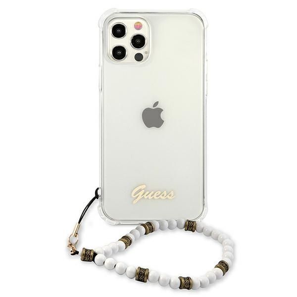 Etui Guess iPhone 12/12 Pro Transparent Hardcase White Pearl