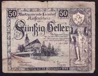 Austria, banknot/notgeld 50 fenigów 1920