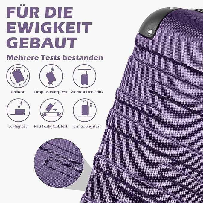 Walizka Podróżna COOLIFE ABS Zamek TSA 4 Kółka Zielona Unisex 60L