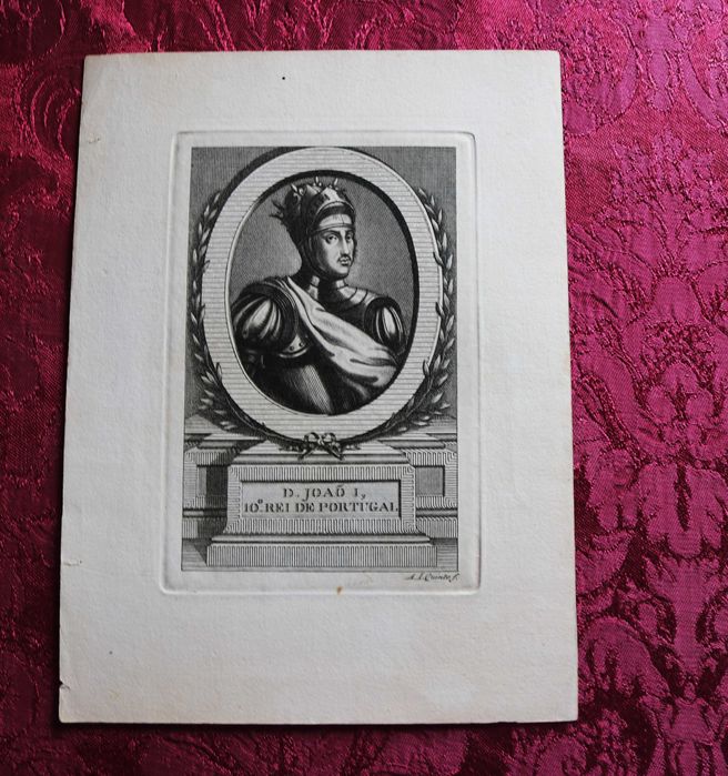 D. João I, 10º Rei de Portugal gravura 1806 António Quinto