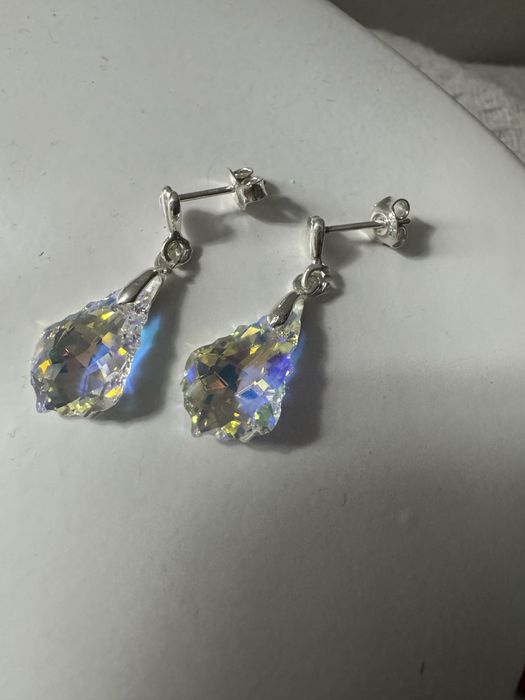 Swarovski kryształy kolczyki srebro