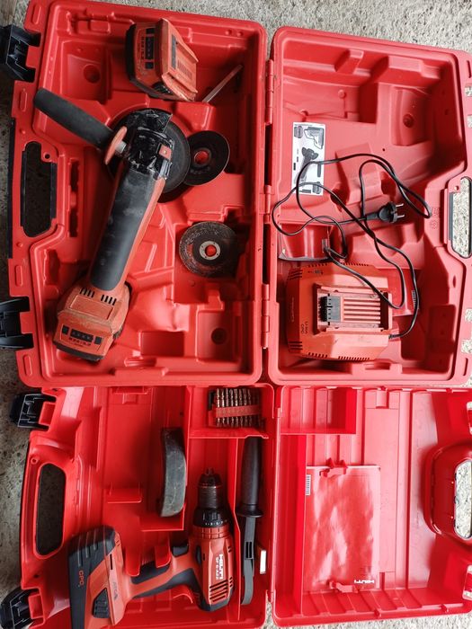 Szlifierka Hilti ag125-a22 wkrętarka Hilti SF 6(H)-A baterie ładowarka