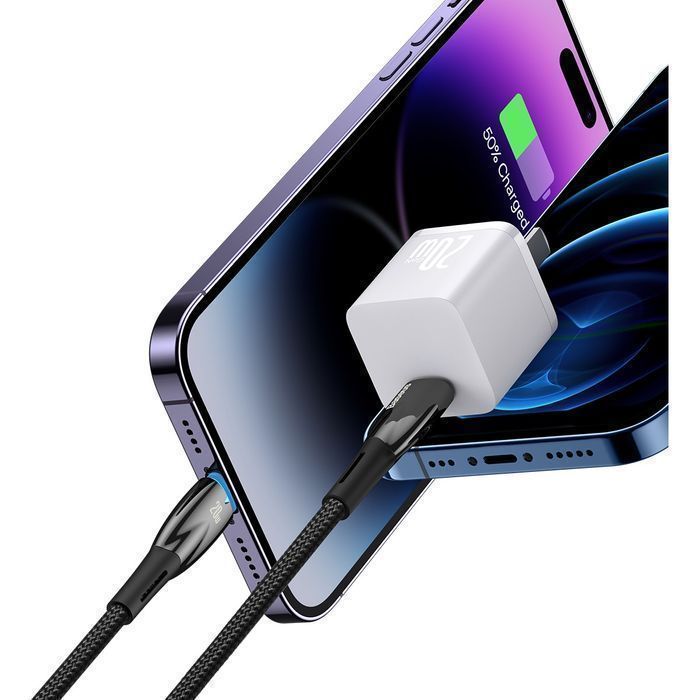 Kabel Baseus USB-C - Lightning 20W PD 1M do Apple, Czarny