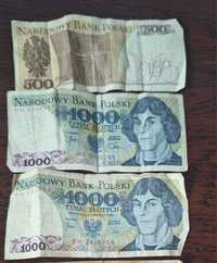 Stare banknoty z 1982 o nominałach 1000 i 500