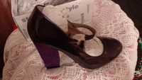 новые туфли фиолетовые сирень замша искуст лаковые 37р удобные CENTRO