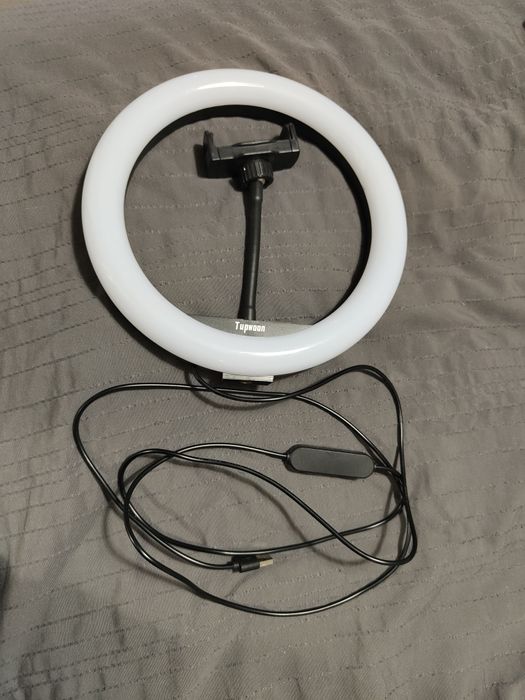 Lampa pierścieniowa do selfie uchwyt na smartfona telefon stojak USB