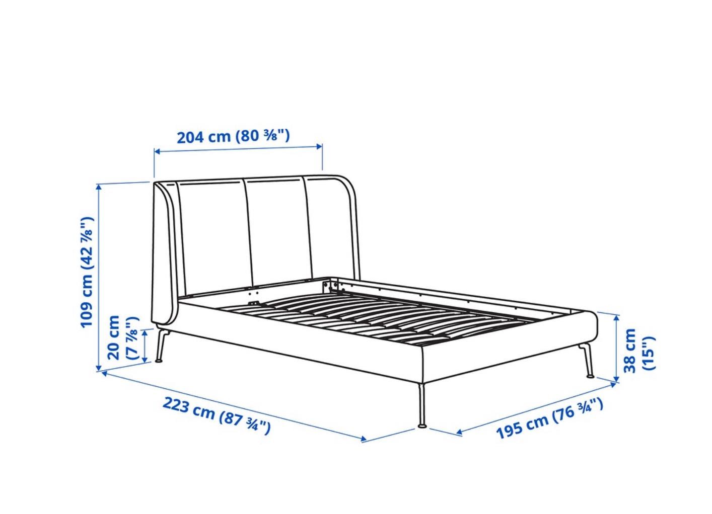 Premium Quality Bedframe - Gunnared Blue