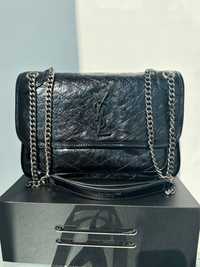 Жіноча чорна сумка Ysl Niki 28 cm,живі фото , в наявності в обмеж.к-ті