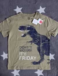 NOWE 3x tshirt koszulka cool club coolclub smyk dinozaur dinozaury 134