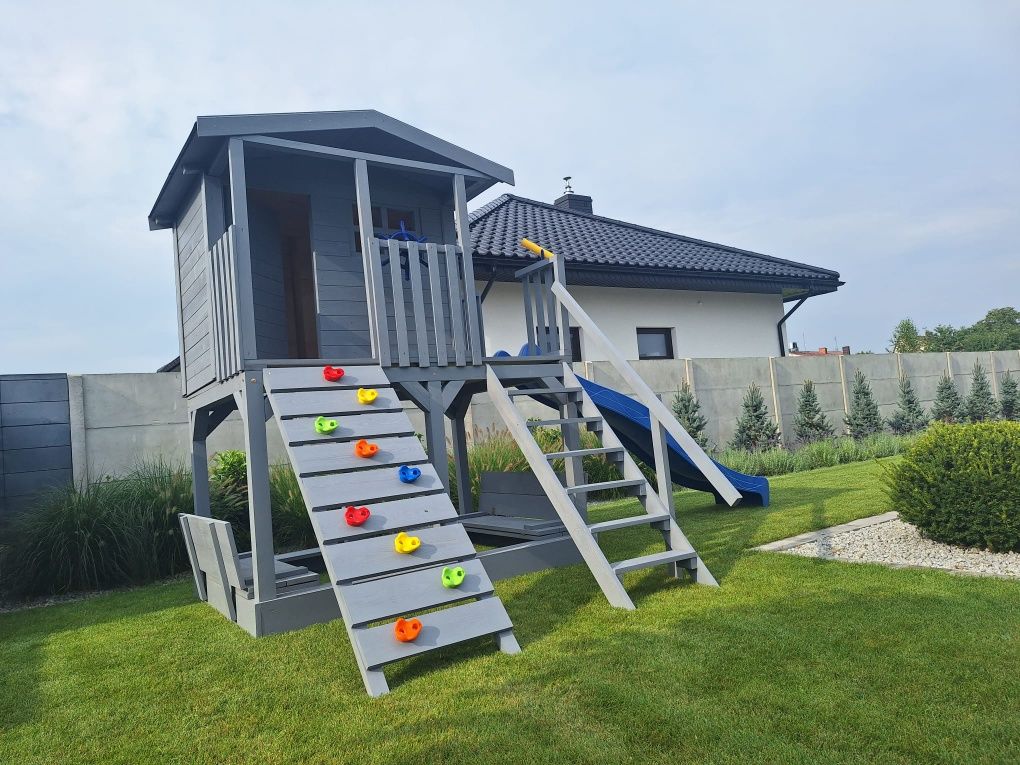 Plac zabaw model Jagoda zjezdzalnia piaskownica huśtawki wspinaczka