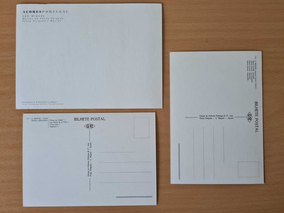 3 postais ilustrados de São Miguel, Açores