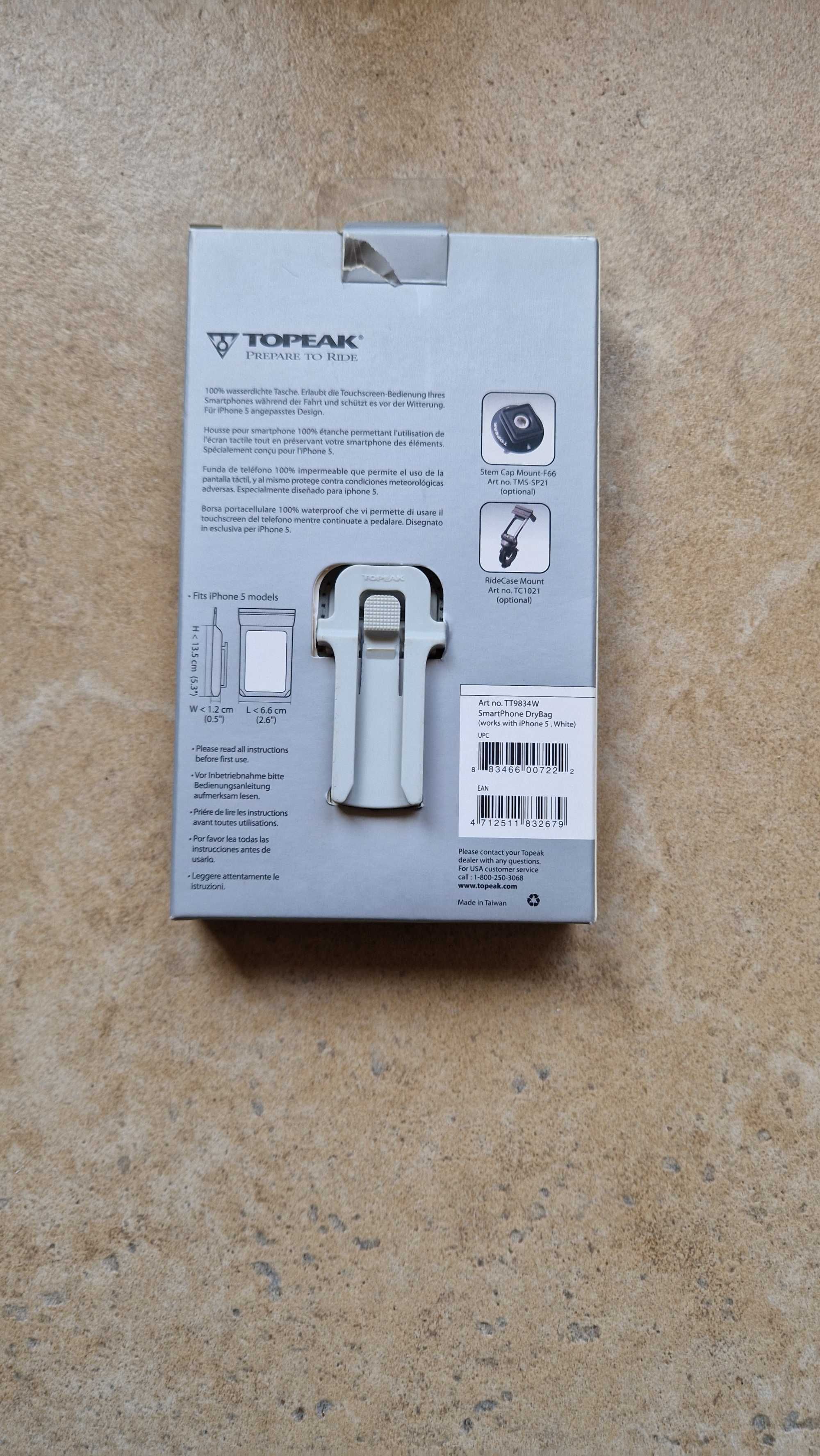 Pokrowiec etui na telefon Topeak iphone 5 drybag biały