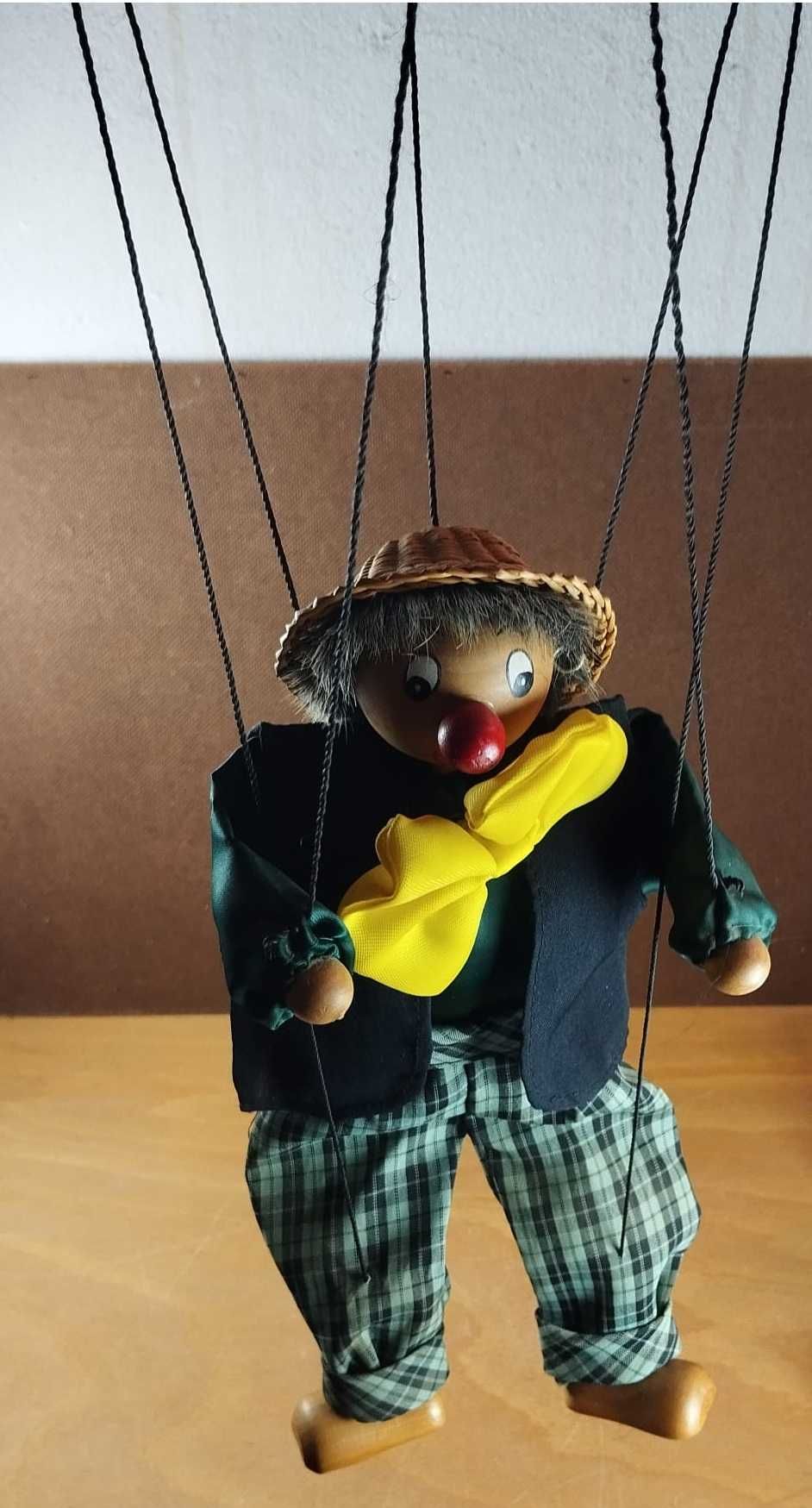 Boneco Palhaço Marioneta Vintage