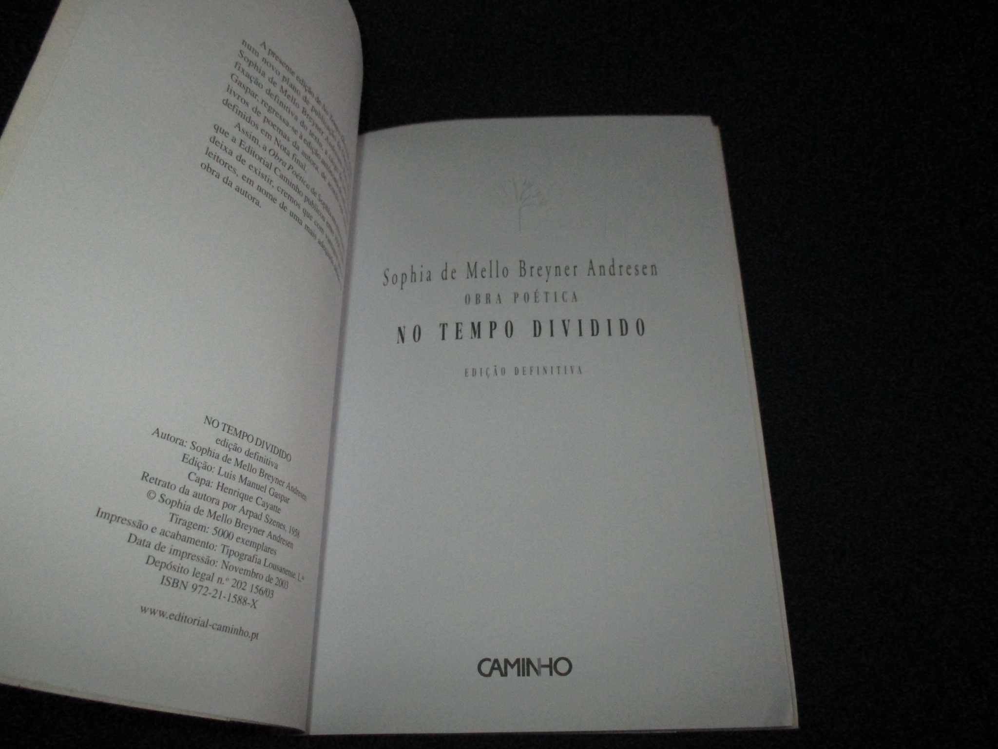 Livro No Tempo Dividido Sophia Mello Breyner Andresen Obra Poética