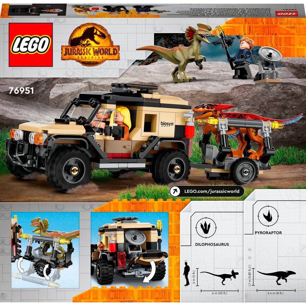 LEGO Jurassic World Перевезення пірораптора та дилофо (76951) Лего