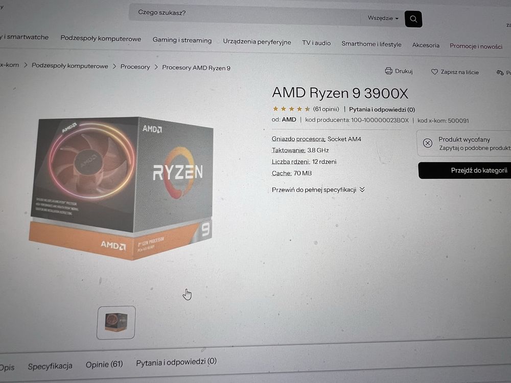 Komputer stacjonarny AMD Ryzen 9 3900x