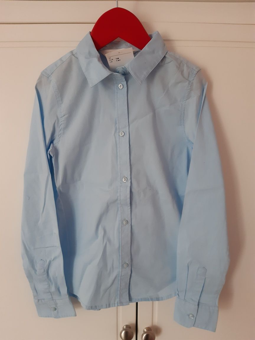 Koszula niebieska H&M rozmiar 128 cm