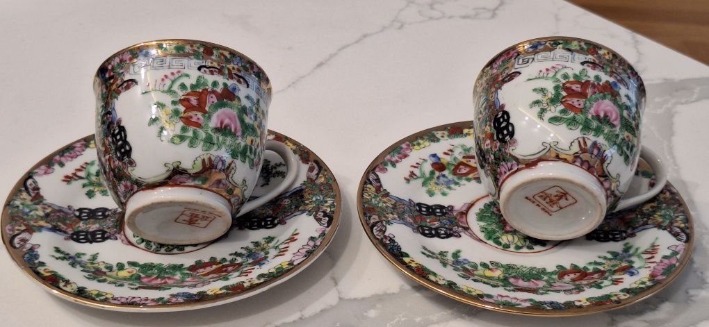 Zestaw filiżanek chińska porcelana pamiątki PRL-u