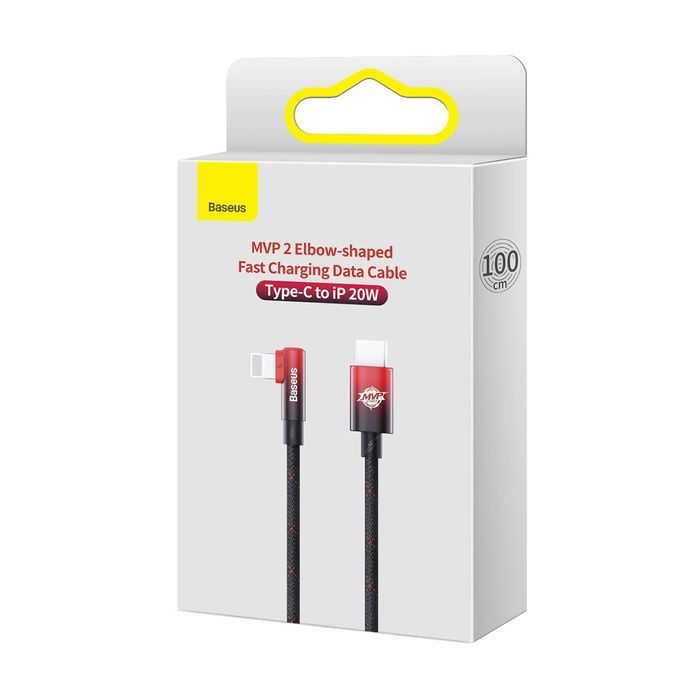 Baseus kątowy kabel z bocznym wtykiem USB Typ C / Lightning 1m 20W