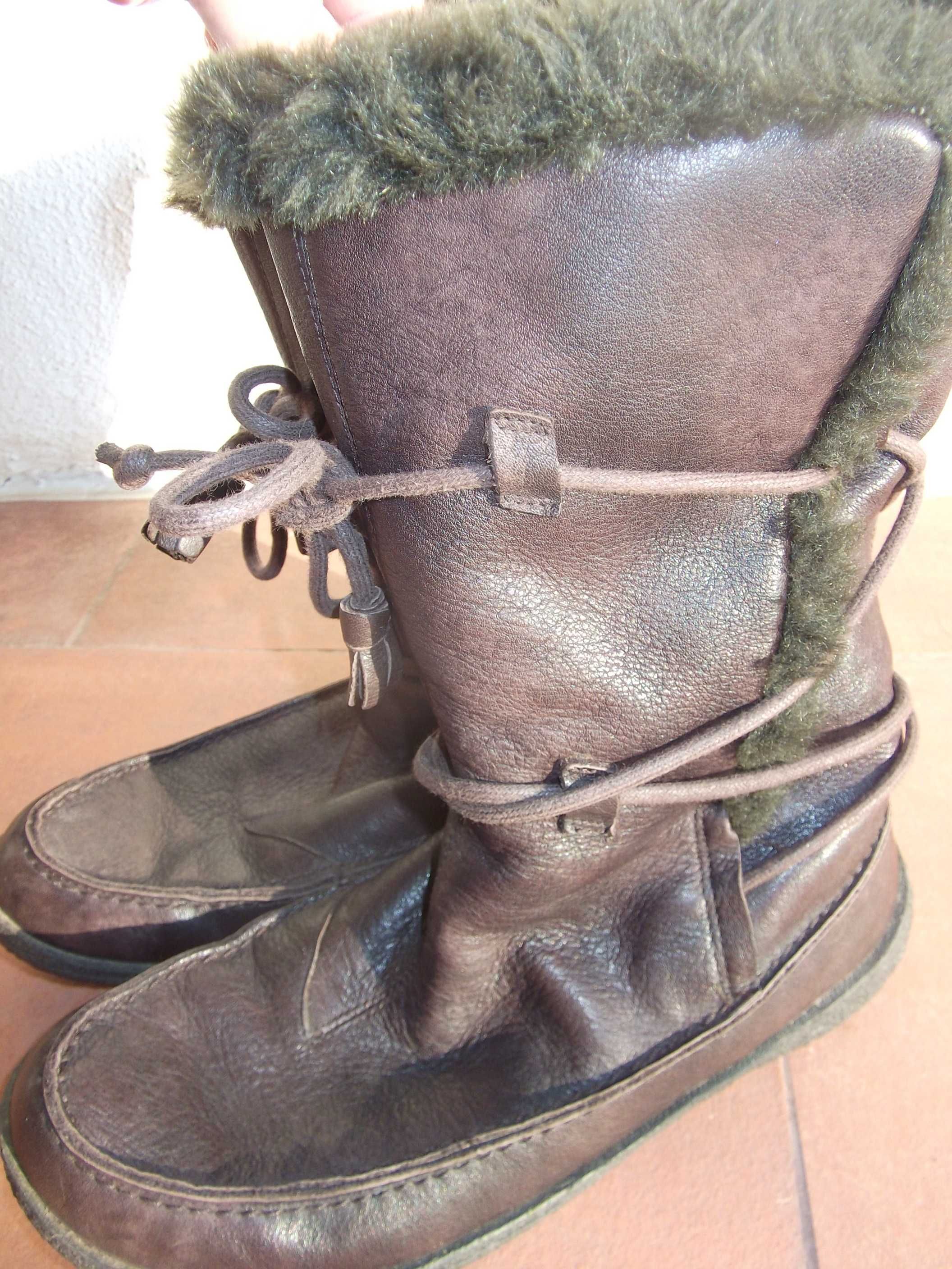 Botas em pele com pêlo / Leather boots with fur - CAMPER (n. 37)