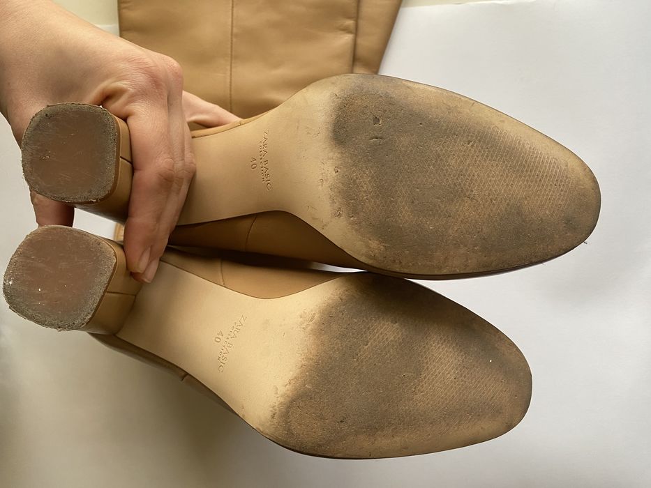 Чоботи Zara з натуральної шкіри