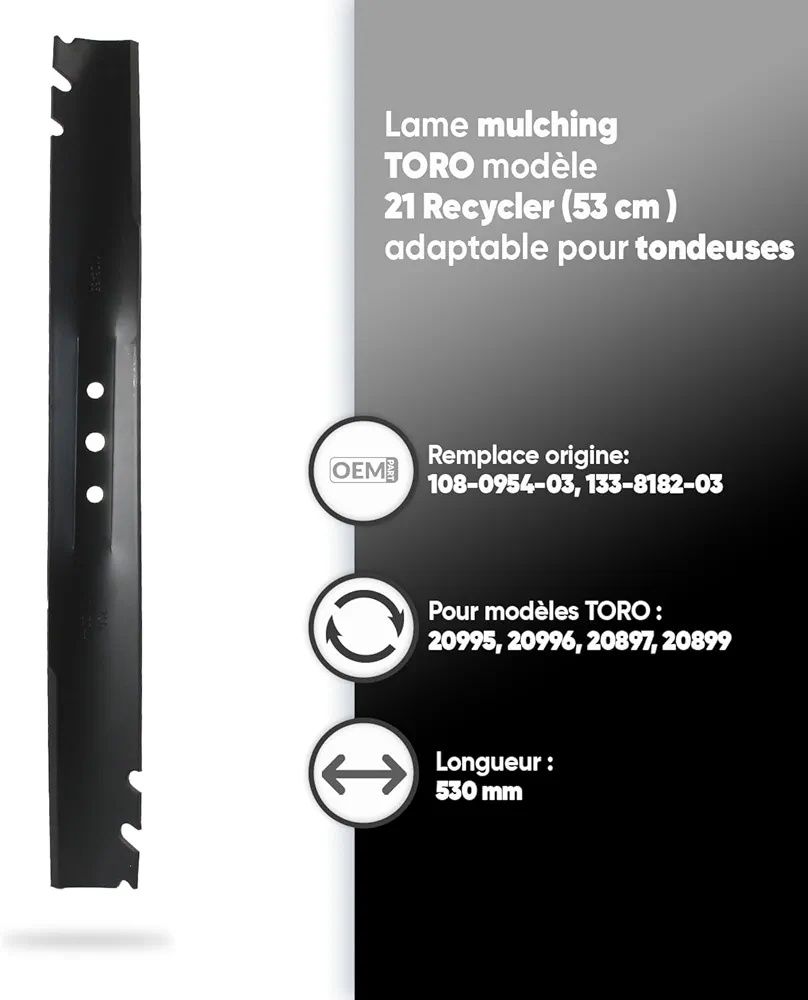 Nóż 53cm ostrze do kosiarki toro 20995/20996/20897 traktorka 3371