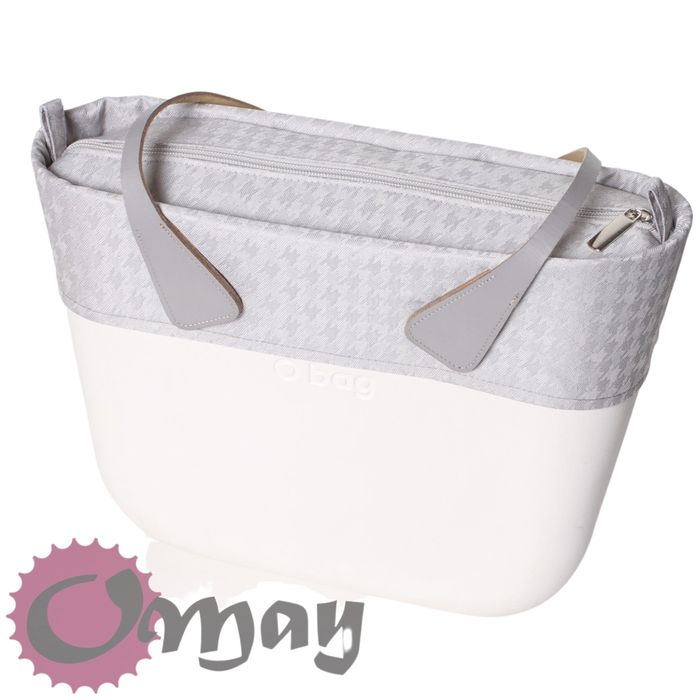 organizer OBAG MINI +OPASKA pepitka jasno szara 2 kieszenie OMAY.pl