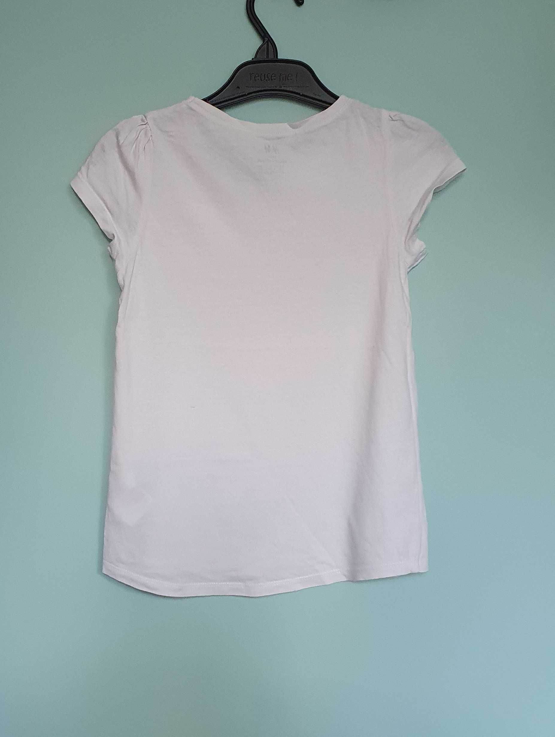 T-shirt H&M, rozmiar 122 - 128 cm (6 - 8 lat), dziewczęcy.