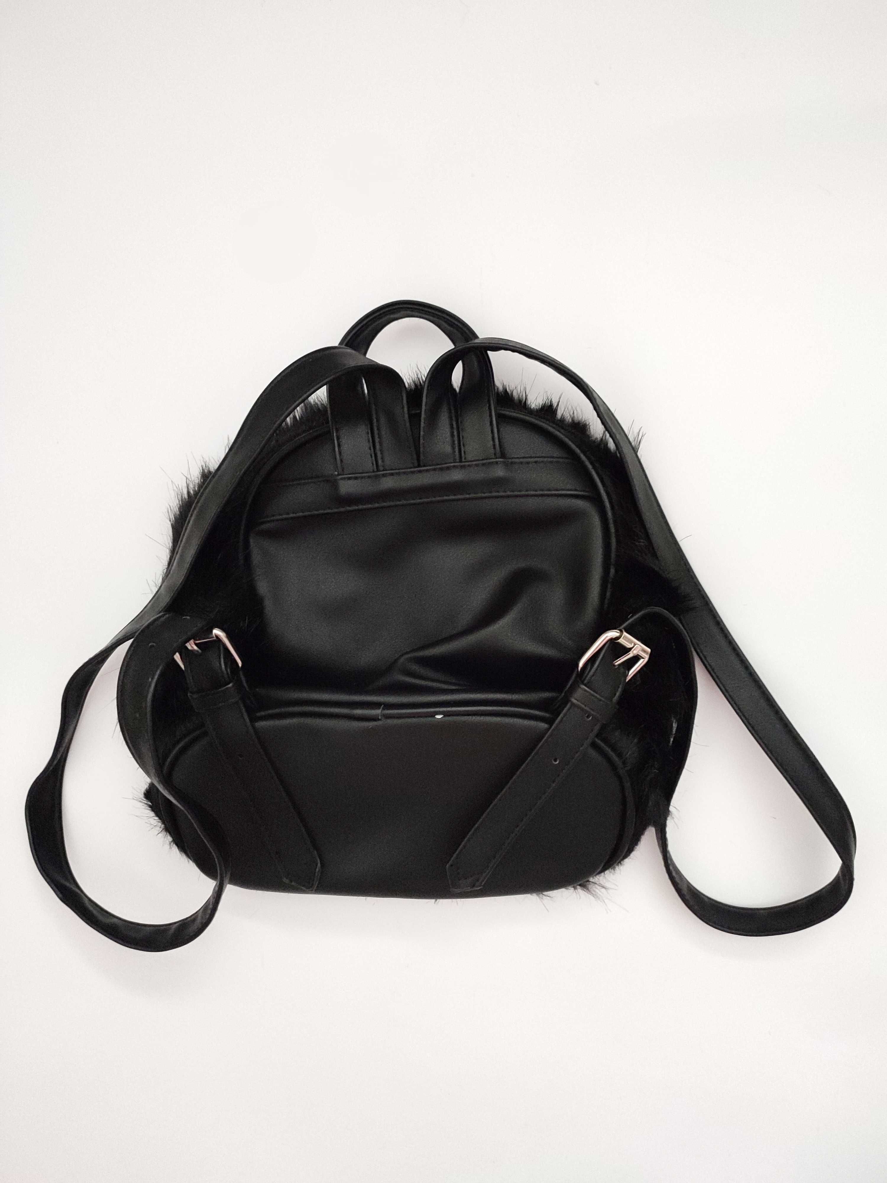 Stradivarius plecak z futerkiem kawaii lolita emo punk gothic metal