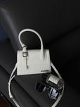 Сумка Jacquemus Le Chiquito Mini біла | срібна фурнітура