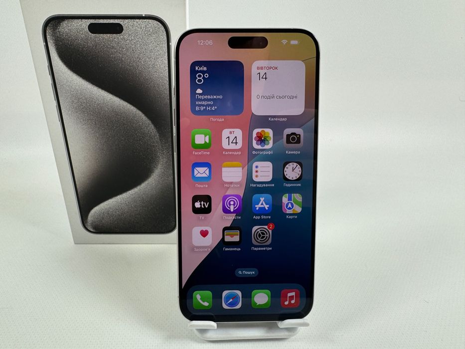 iPhone 15 Pro Max 256GB White MU673 e-sim Магазин Neverlock АКБ 94%