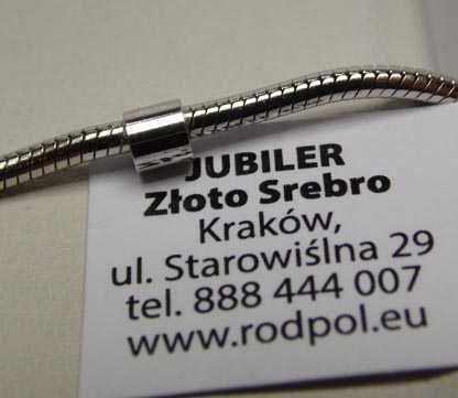 Srebrna bransoletka okrągła linka żyłka z ozdobami 19,5 cm.