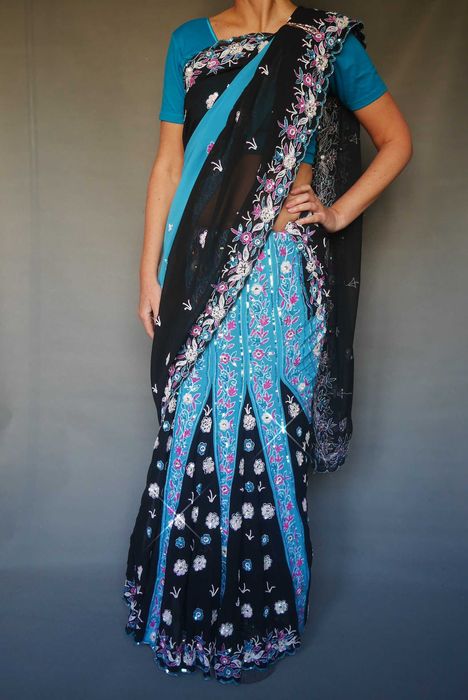 Шикарное сари индийское свадебное