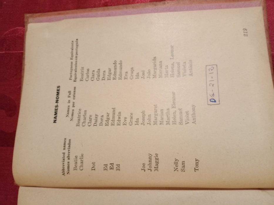 Livro muito antigo de inglês