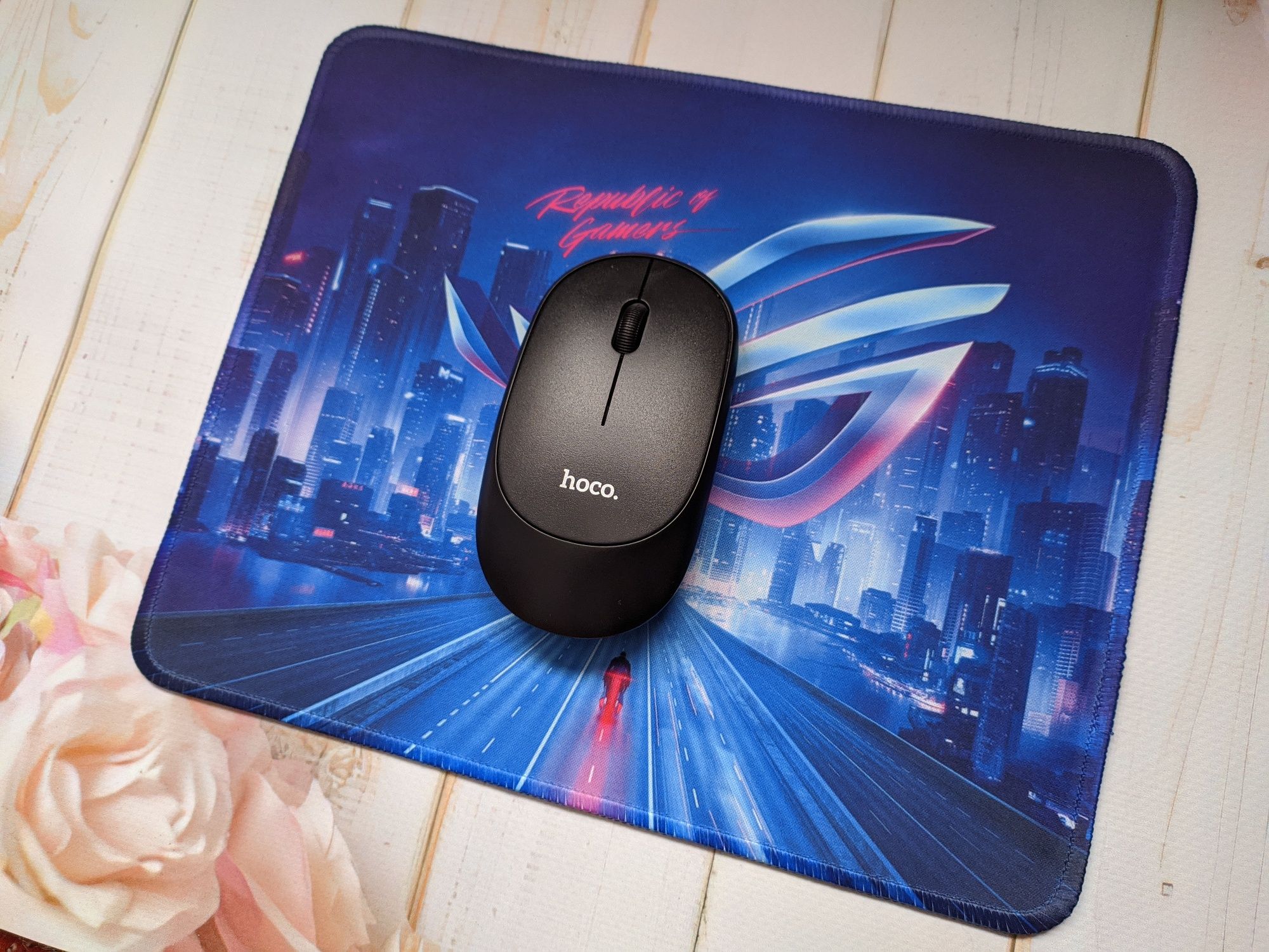 Килимок 25×21см Asus ROG синій, прошитий коврик для мишки, миші, мышки
