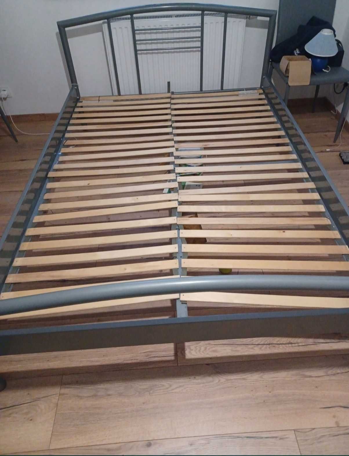Materac wellpur 140x200 łóżko metalowe stelaż nowy pokrowiec Aloe vera