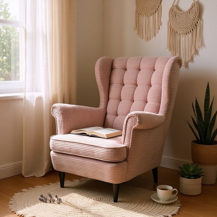 Fotel uszak.  Pikowany. Profilowane Oparcie.  Pianka HR-40