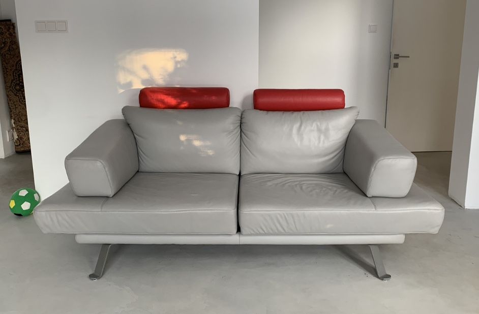 Kanapa sofa skórzana z funkcją leżanek