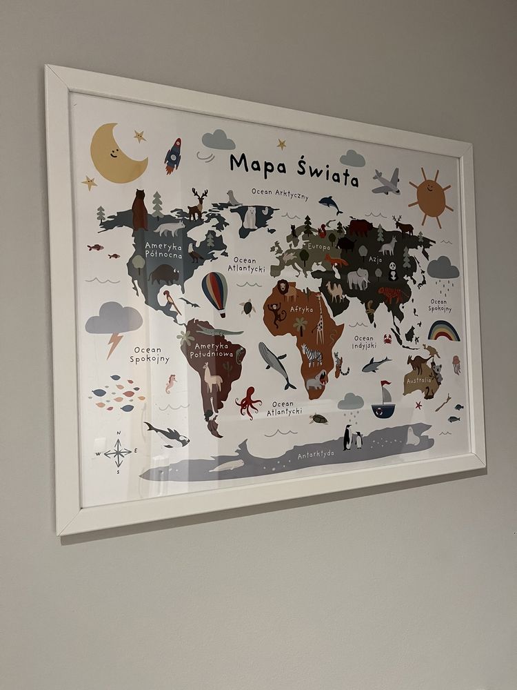 Plakat Mapa Świata dla dzieci 40x50