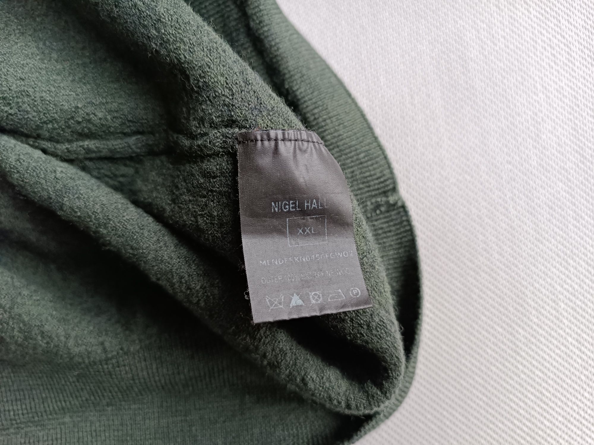 Nigel hall sweter zielony rozmiar XXL sfilcowany raczej M merino extra