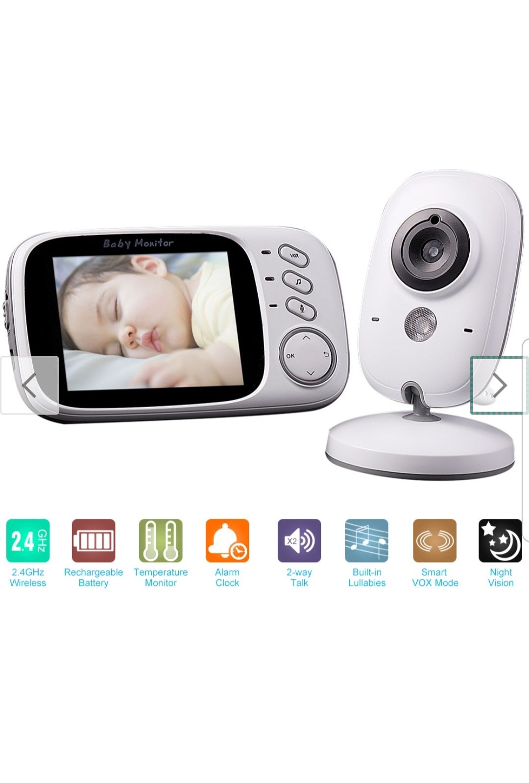 Niania elektroniczna Baby Monitor biel