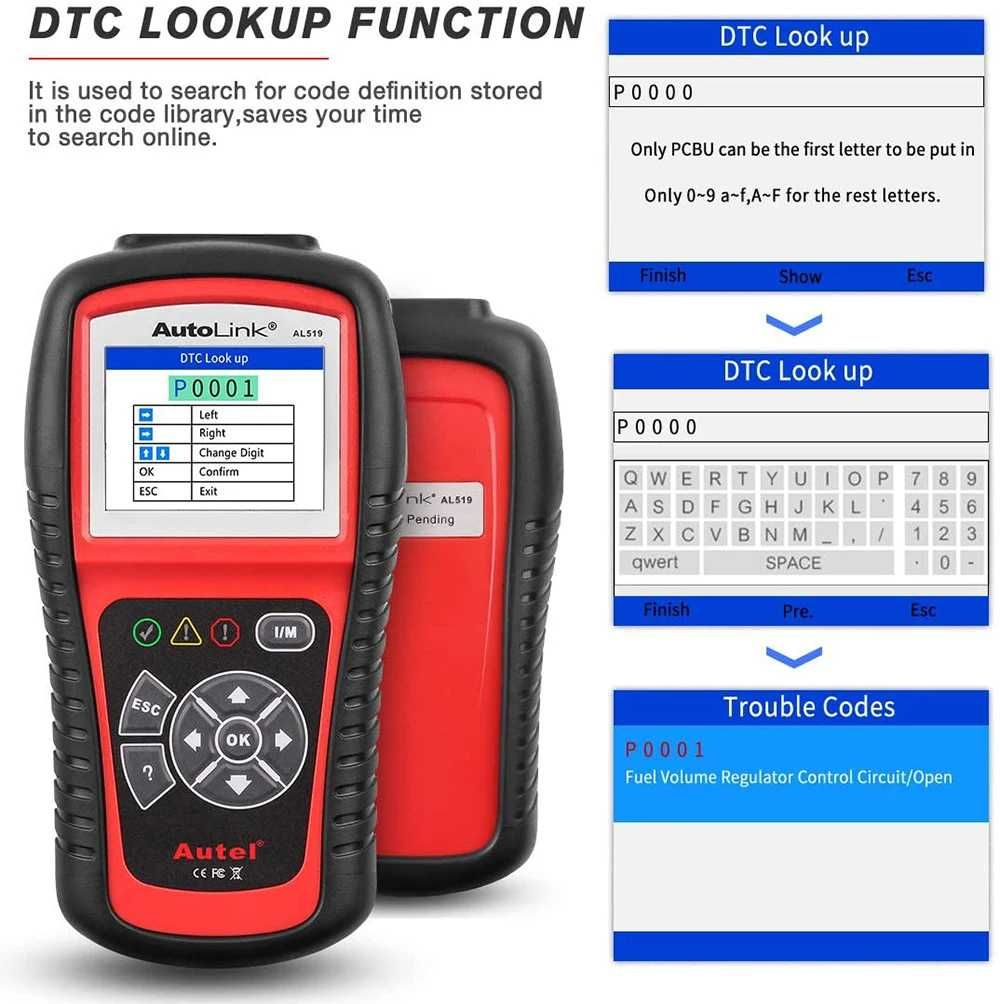 Зчитувач кодів AutoLink AL519  OBDII/EOBD автомобіля