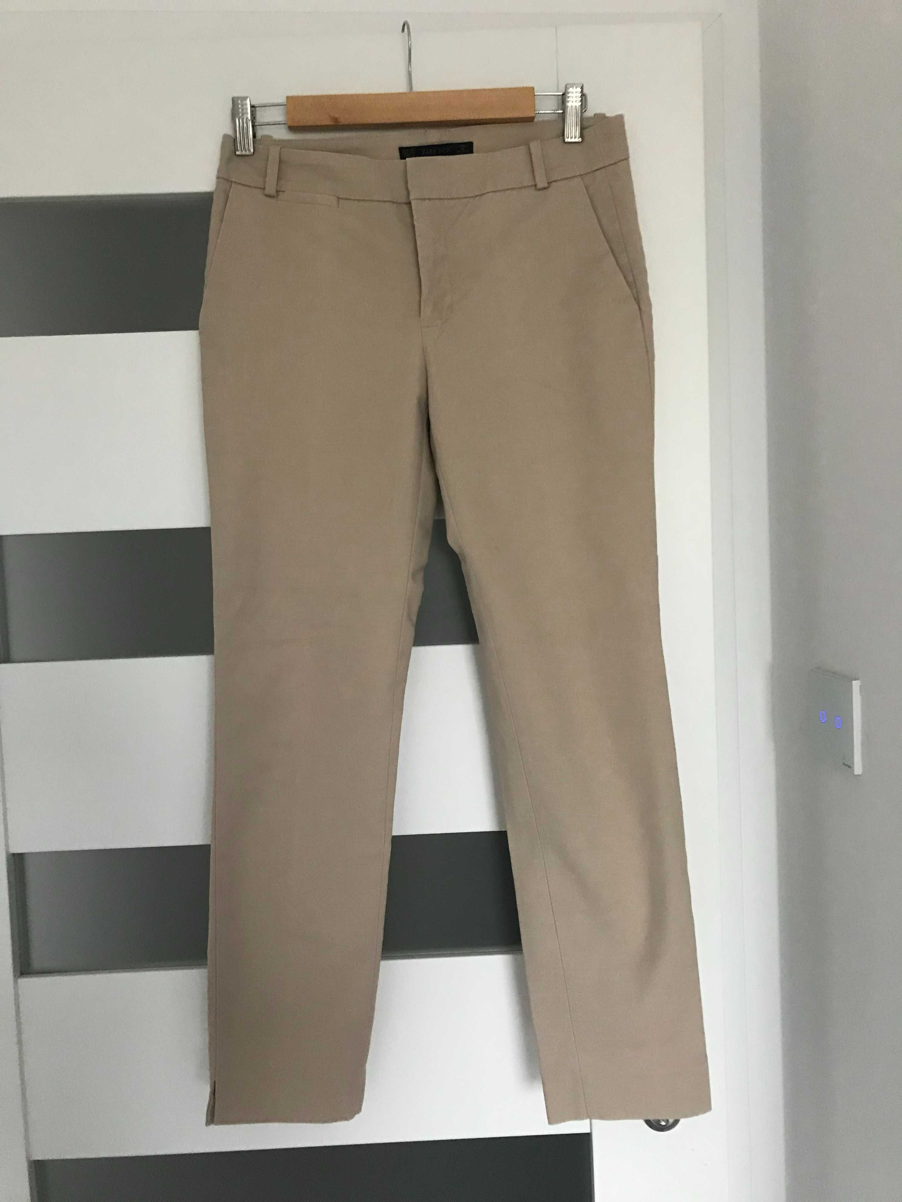 Spodnie Zara Basic eleganckie 36 beż