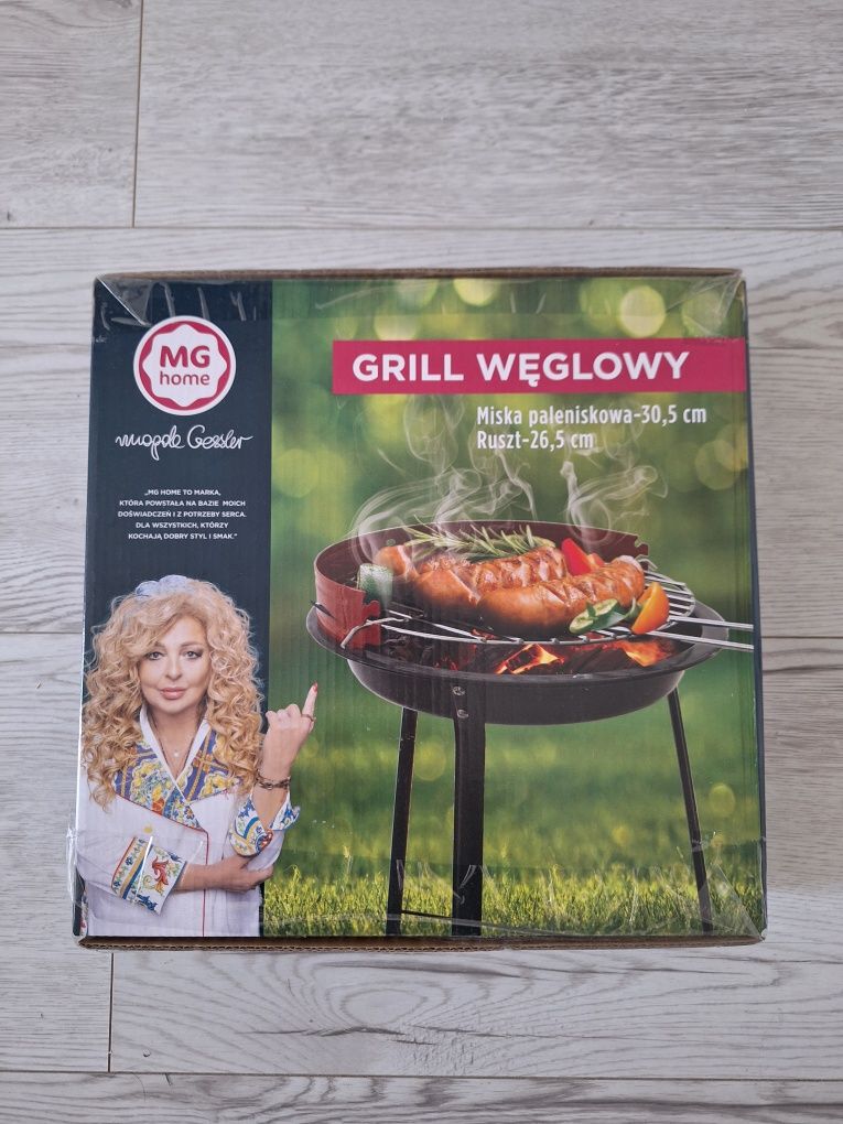 Grill węglowy. Miska paleniskowa 30,5 cm.ruszt 26,5 cm
