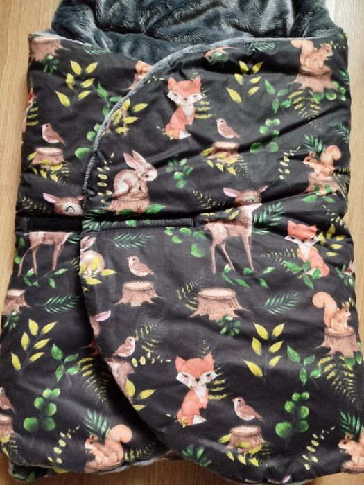 Otulacz ocieplacz do fotelika samochodowego pluszowe sowkowo