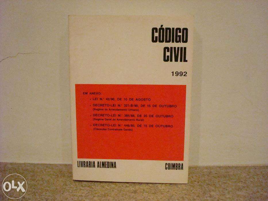 Livro Código Civil 1992 + Código das Sociedades Comerciais 1994 - Livr