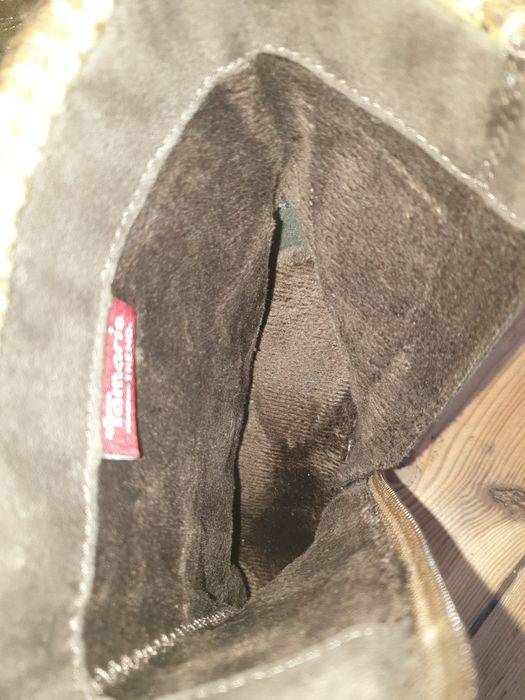 Damskie ocieplane botki buty jesienno-zimowe na koturnie  rozmiar 40