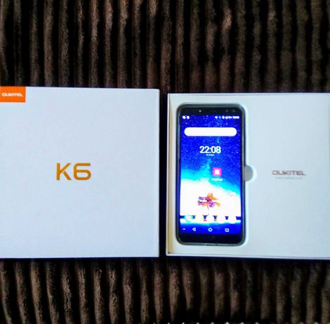 Oukitel K6. FHD+, 6Gb/64Gb, 6300ma/h, модуль NFC. Идеальное состояние.